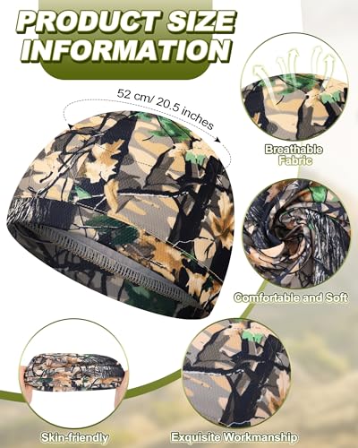 Image of 9 Pcs Cooling Skull Cap Camo Liner Sweat Wicking Lightweight Cycling Cap Running Hat for Men Women
