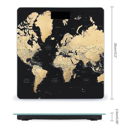Báscula Digital de Vidrio Templado con Mapa Mundo miniatura 2