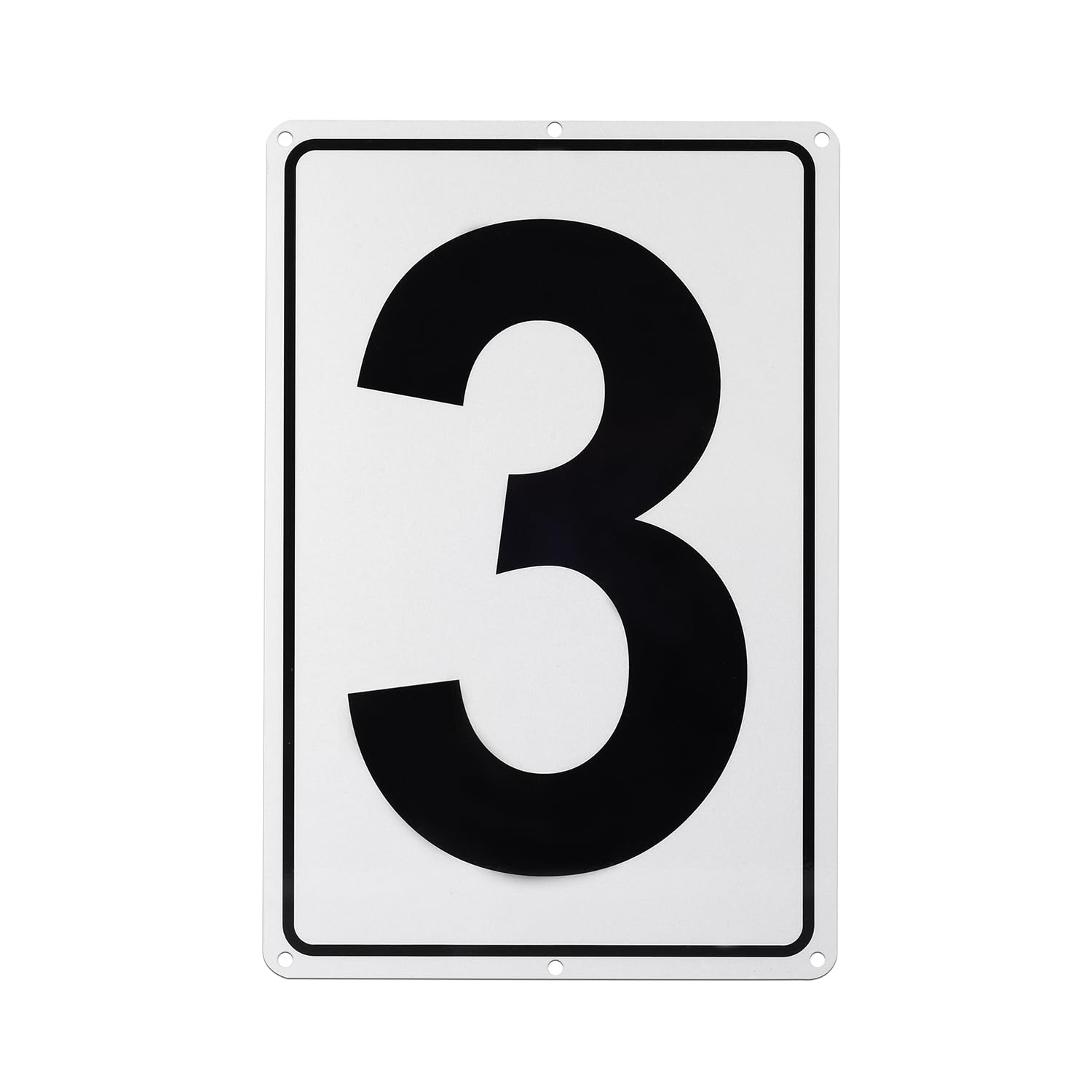 Kichwit Metal House Numbers Address Sign Reflective Aluminum Mailbox Number, 10 x 7 Inches, Number 3