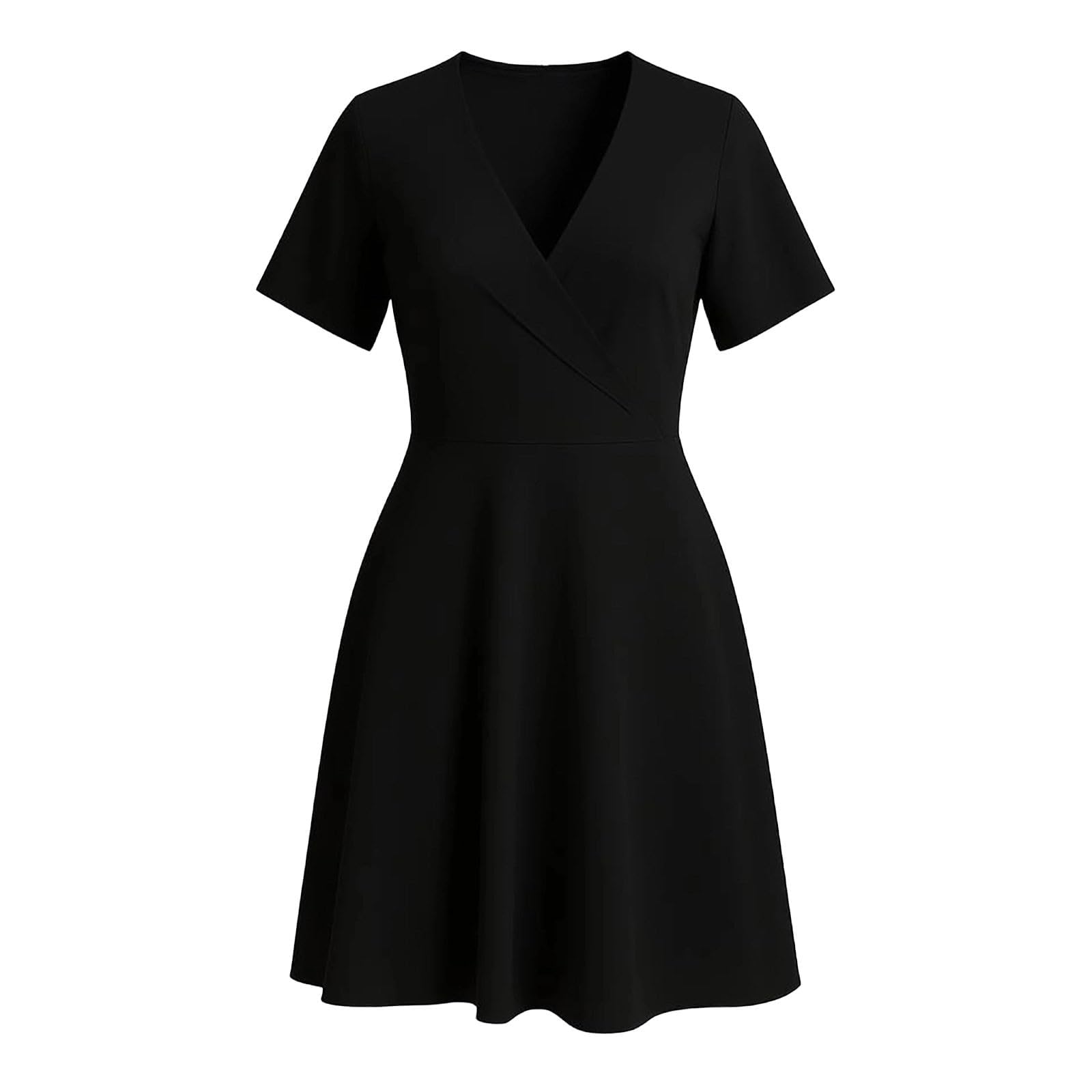Vestito Donna Estivo Cotone Abito Estivo da Donna, Lunghezza al Ginocchio, Maniche Corte, Fantasia Floreale, Scollo a V, Elegante Abito con Laccetti, Casual, Bohémien, a Trapezio, Vestito Cotone