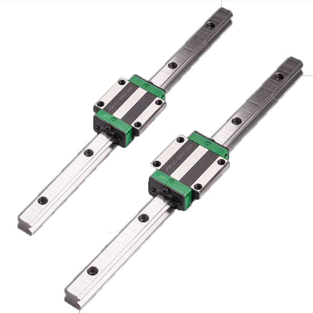 YFCDZVBH Lot de 2 guides linéaires linéaires carrés HGR20 HGR15 + 4 blocs de roulement coulissants HGH15CA HGW15CA HGH20CA HGW20CA (couleur : HGW15CA, longueur du guide : 500 mm