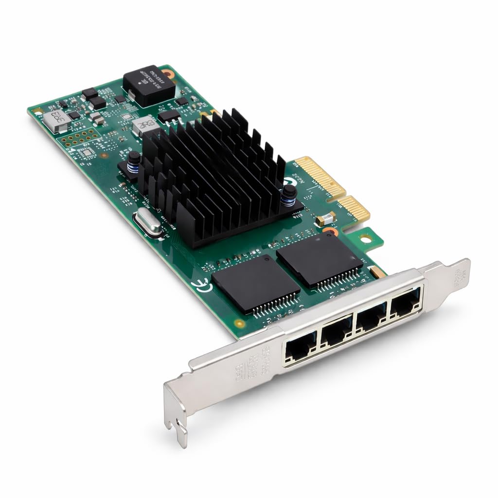 Gugxiom Scheda di Rete Gigabit Trasferimento Dati 1GbE Ad Alta velocità, Scheda di Rete PCIe Gigabit 4 Porte RJ45 Espansione Multidispositivo, Ethernet PCIe per Server Desktop