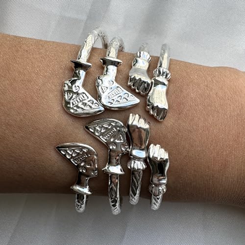 Fist .925 Sterling Silver West Indian Bangles (Pair 47gr.), 1 pair4