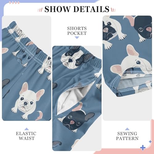 Boys' Pants Cute French Bulldog Polka Blue Long Bottoms Jogger Pants Elastic Waist Trousers with Pockets S-XL4