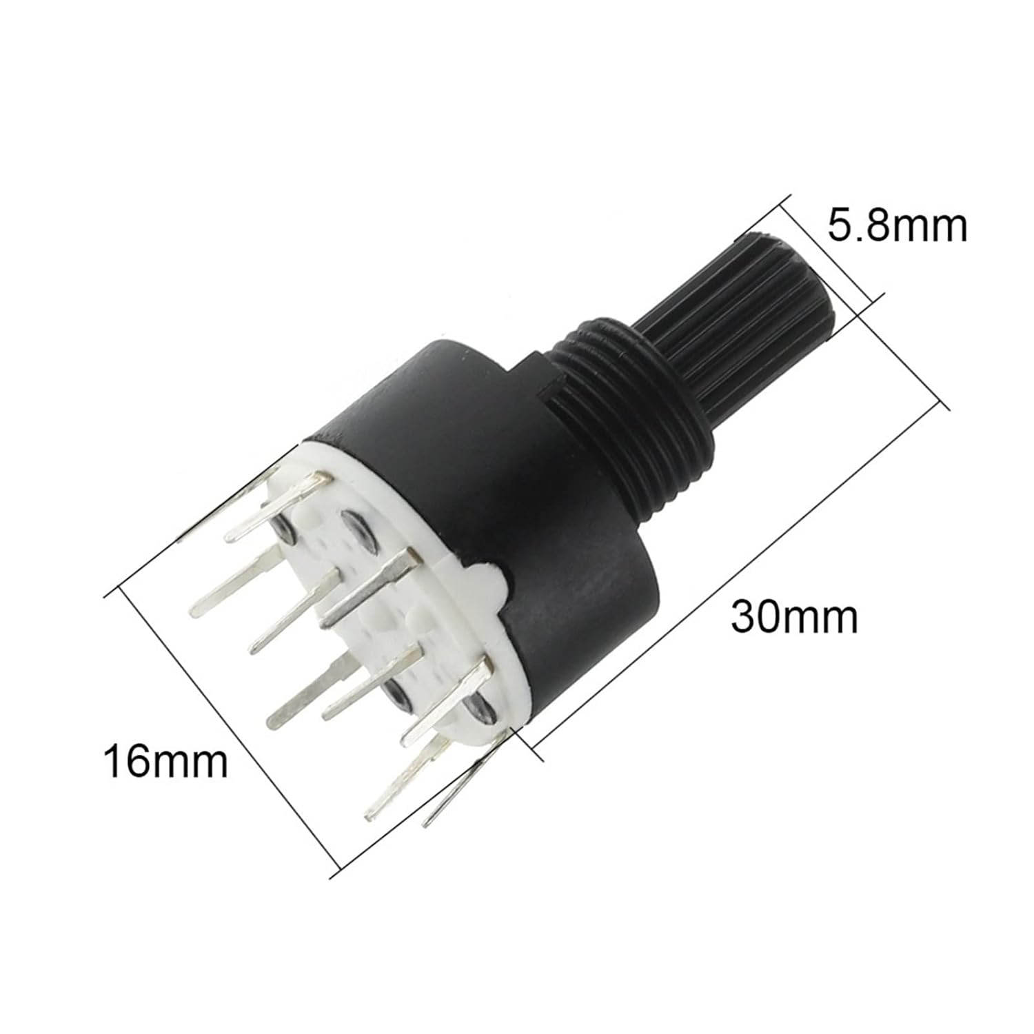 Rotary Encoder 10PCS SR16 Plastic 16MM Rotary Band Switch 2 Pole 3 4 Position 1 Pole 5 6 8 Position Handle Length 15MM Axis Band Switch (Color : 1 Pole 8)