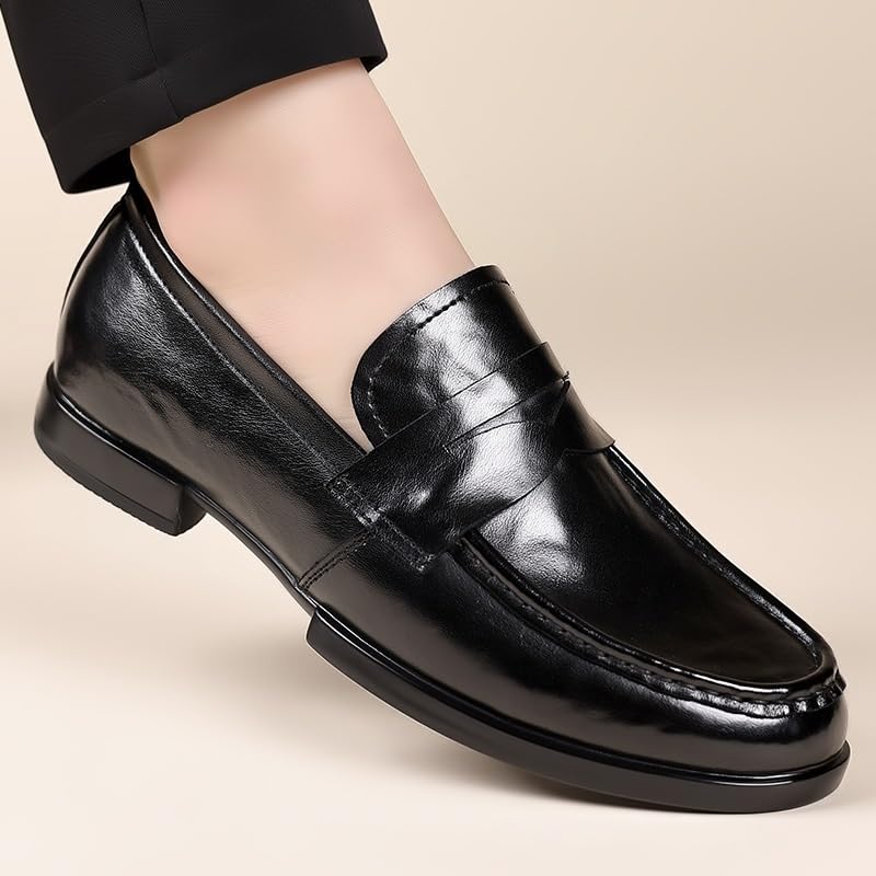 Men's Casual Slip On Leather Loafers Casual Lightweight Soft Non Slip Walking Shoes for Driving Daily Work Office3