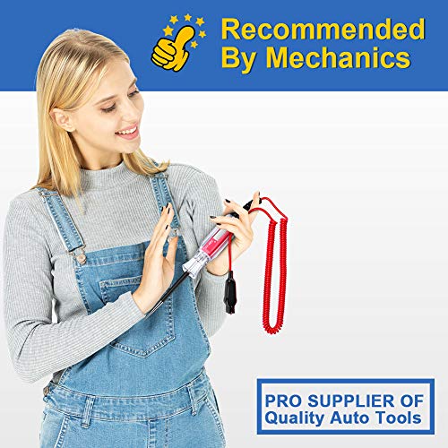 Large Size Heavy Duty 3-48V Digital Lcd Circuit Tester With 140 Inch Extended Spring Wire,Car Truck Low Voltage & Light Tester With Stainless Probe #TOP3