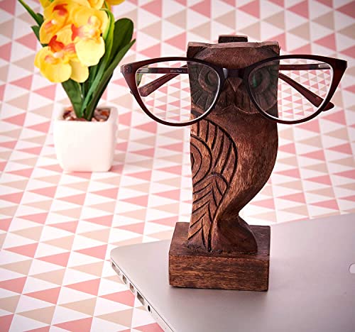 Eximious India Wooden Owl Glasses Holder Stand