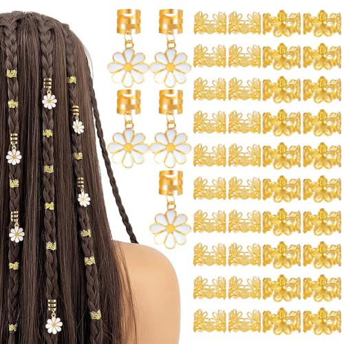 Accesorios de cabello dorados para trenzas 45 piezas miniatura 1