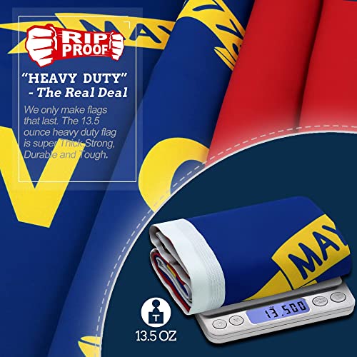 Anley Rip-Proof Double Sided 3-Ply North Carolina State Flag 3x5 Ft, Canvas Header and Wrinkle Resistant - Image 3