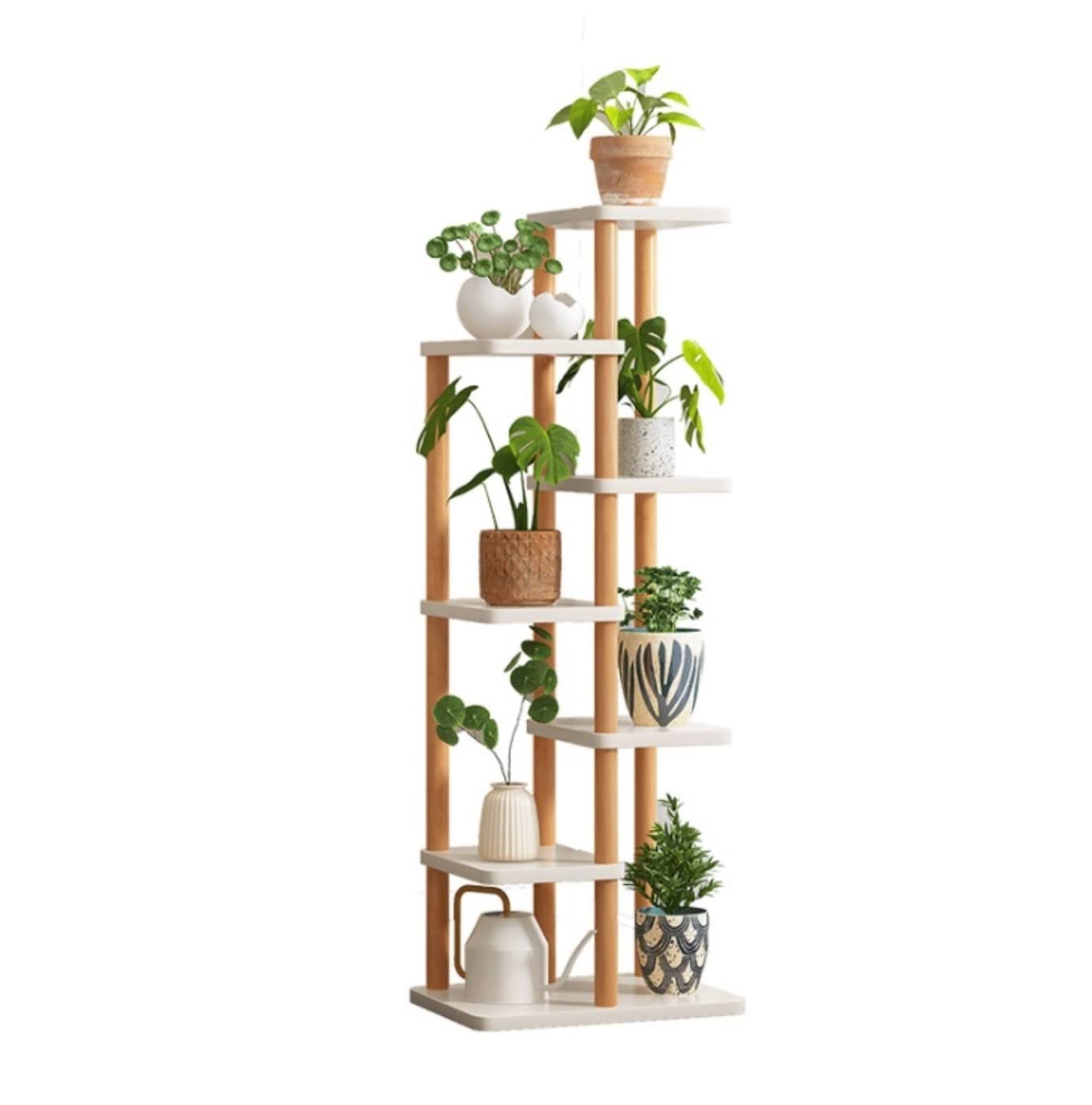 Lpmengs-EU Plant Shelves Flower Holder Wooden Plant Display Stand Rack Indoor Flower Pots Stand Outdoor Garden Decoration(A,134cm)