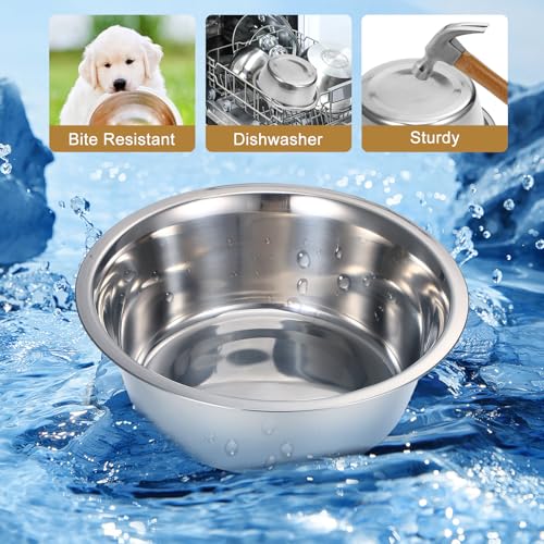 UKCOCO Erhöhter Hundenapf Aus Edelstahl Mit Wandhalterung Komfortabler Futternapf Und Wassernapf Für Mittelgroße Und Große Hunde Leicht Zu Reinigen Und Langlebig
