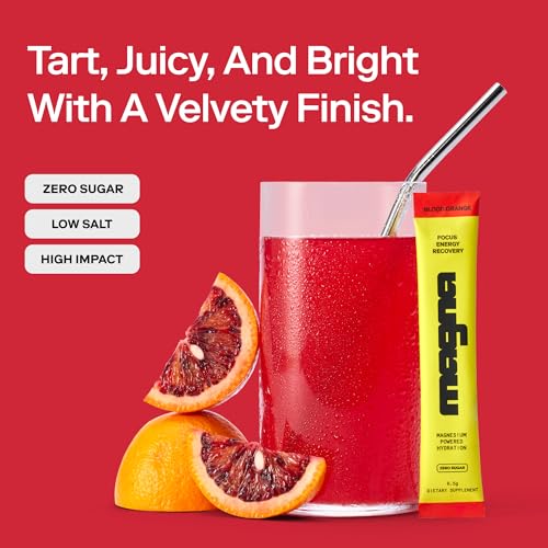 MAGNA Electrolytes Powder Drink Mix for Hydration, Energy & Focus Support (28 Servings, Blood Orange) — view 2