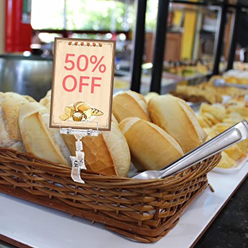 Daletu Sign Clips, 30 Pcs Clear Plastic Price Tag Label Display Clips, Rotatable Pop Clip, Merchandise Sign Holder Clip For Retail Rack Baskets Cards #TOP6