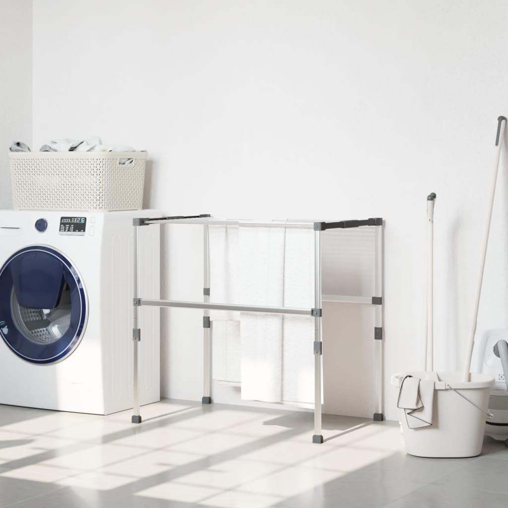 Tidyard Laundry Dryer 32.7" x(19.7"-21.7") x(15.7"-33.5") Aluminum Clothes Storage Rack for Laundry Room, Dorm, Bathroom, Living Room, Bedroom, Laundry Room