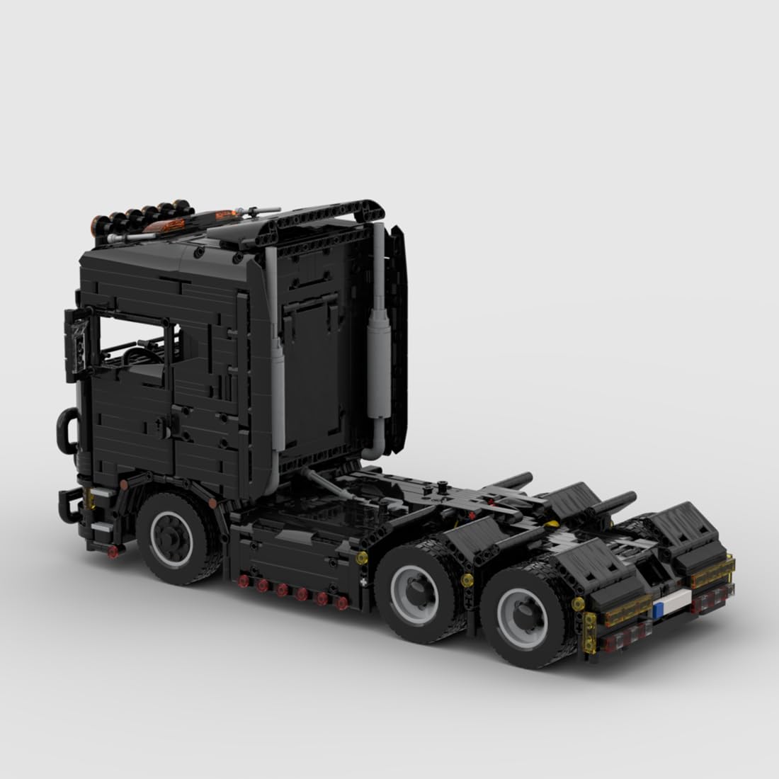MOC-202330 770s Truck Technic Bausteine Set, Realistischer LKW Modellbausatz mit Lenksystem, Ausstellungs- & Sammlungsmodell für Erwachsene & Jugendliche (Schwarz/2345 Teile)