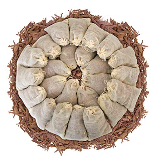 Lavande Sur Terre Pack of 24 Cedar Sachets Bag, Red Cedar Chips Sachets for Clothes Storage, Drawers and Closets, Wardrobes, Home Fragrance Sachets, LV-S-D-3