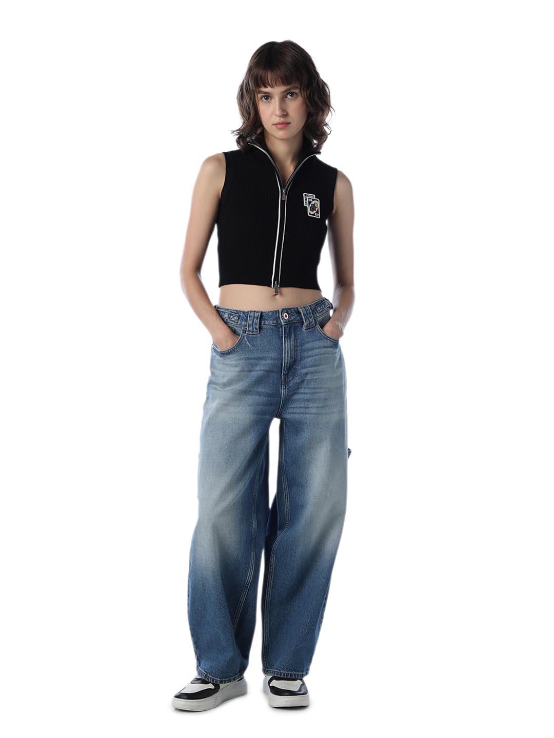 only Women Solid Regular Fit White Top-picture-14
