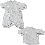 POCKE Unisex Babies' Short-Sleeve Bodysuit Newborn Underwear 4-Pieces 100% Cotton Easy Open Japan (amie-2600, Classic, Cotton, 5, 60-70cm, amie-2600)