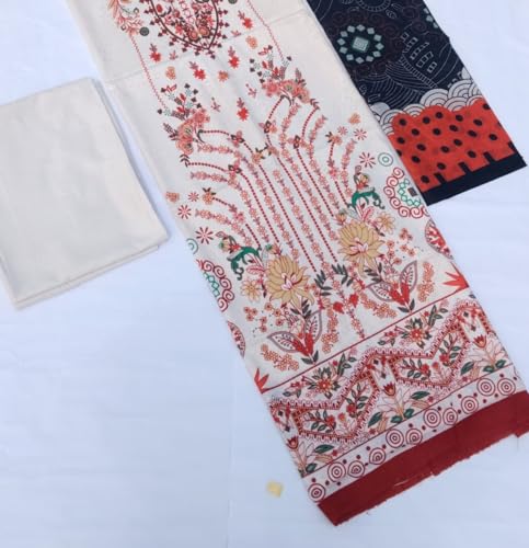 Image of SAMREEN TEXTILE Women's Cotton Floral Printed Unstitched Salwar Suit Dress Material With Dupatta