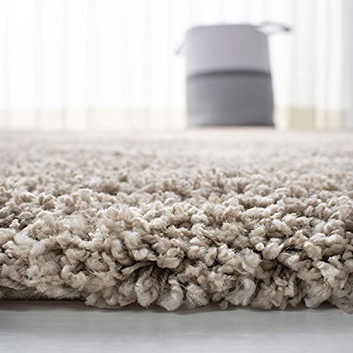 Image of Modern Anti Slip Shaggy Fluffy Fur Rectangular Rug And Carpet For Living Room, Bedroom (6X8 Feet, Beige & Ivory)