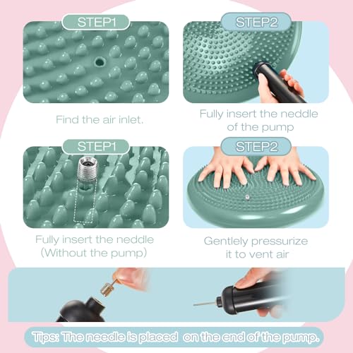 Image of Amylove 6 Pcs Wiggle Seat Inflated Wobble Cushion for Sensory Kid 13 Inch Balance Disc Kids Flexible Seating Exercise Sensory Pad Chair Cushion for Classroom Office School(Morandi)