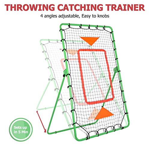 Ynszas 𝑵𝑬𝑾 [3-In-1] Pitch Back Baseball Rebounder, 6X4 Ft, Adjustable Bounce Back Return Board Net For Baseball, Softball, Lacrosse, Volleyball, Tennis, Throwing Partner, Catching Trainer #TOP4
