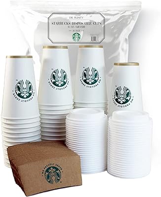 [50 Sets] Disposable Coffee Cups with Lids and Sleeves (16oz Grande) - To Go Hot Cocoa Cup, White Paper, Hot Chocolate Bar...