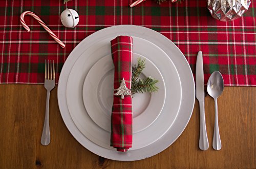 Dii Holiday Dining Table Linen Collection Tartan Holly Plaid, Christmas Table Runner, 14X108, Red & Green #TOP6