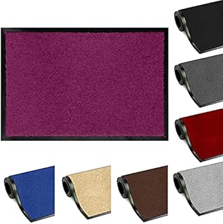 FB FunkyBuys Barrier Door Mat - Rubber Mats Washable Light Weight Dirt Trapper Mat Kitchen Rugs Heavy Duty | Floor Mats (40cm x 60cm, Black)