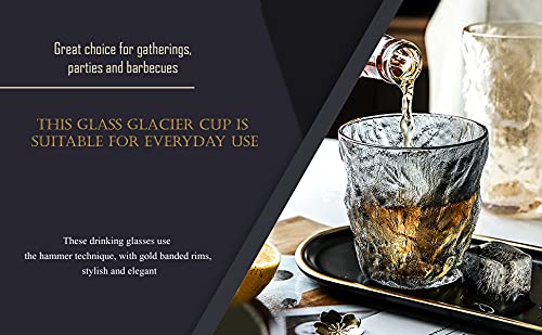 ginoya brothers Glass Whiskey Glacier Cup, Frosted Wine Glass Water Cup, Colored Crystal Coffee Mug Beer Glasses for Home Office &Bar Scotch, Cocktails Juice Drinking (Small, 4) (300 ml) - Image 6 thumbnail