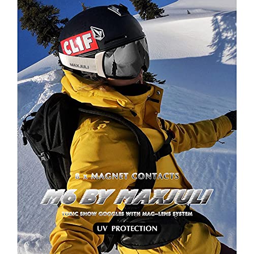 Maxjuli Ski Goggles Men Women,Otg Snow Goggles With Magnetic Interchangeable Anti-Fog Hd Lens Uv Protection (White Frame/Silver Lens) #TOP1
