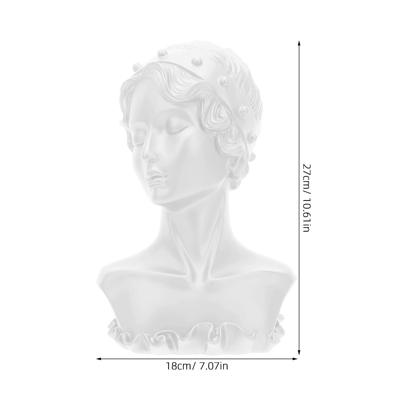 Présentoir à Bijoux en Résine pour Ranger Colliers et Boucles D'oreilles Blanc, Buste Élégant et Classique Support Robuste Fête des Mères
