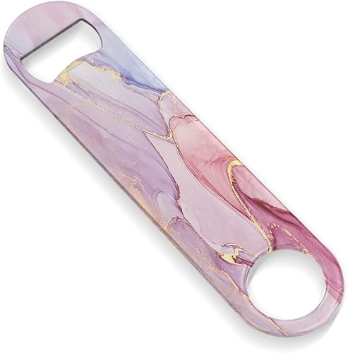 Abrebotellas resistente del acero inoxidable, modelo de mármol rosa de 7 pulgadas