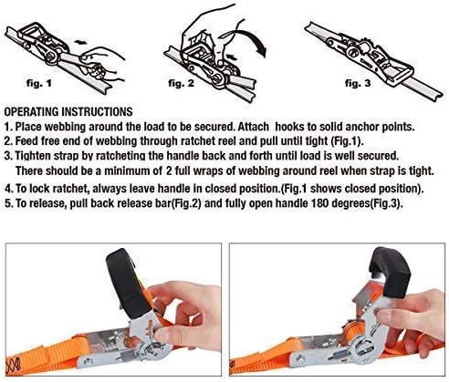 XSTRAP STANDARD Ratchet Tie Down Straps - 4PK - 1-1/16 in x 10 ft, 3000 Lb Break Strength, Heavy Duty Tie Down Kit with 2PK Soft Loops - Cargo Straps for Moving Appliances, Motorcycle (Luxurious)