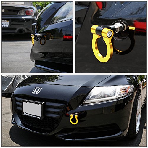 Dna Thk-Jdm-Gd Gold Aluminum Front/Rear Japanese Car Trailer Tow Hook Ring Kit - M18 X 2.5 #TOP4