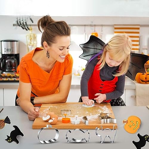 Foto von 10 Stück Ausstechformen Halloween, Edelstahl Halloween Ausstechfomen Set,Keksausstecher Halloween Plätzchen Ausstecher Set