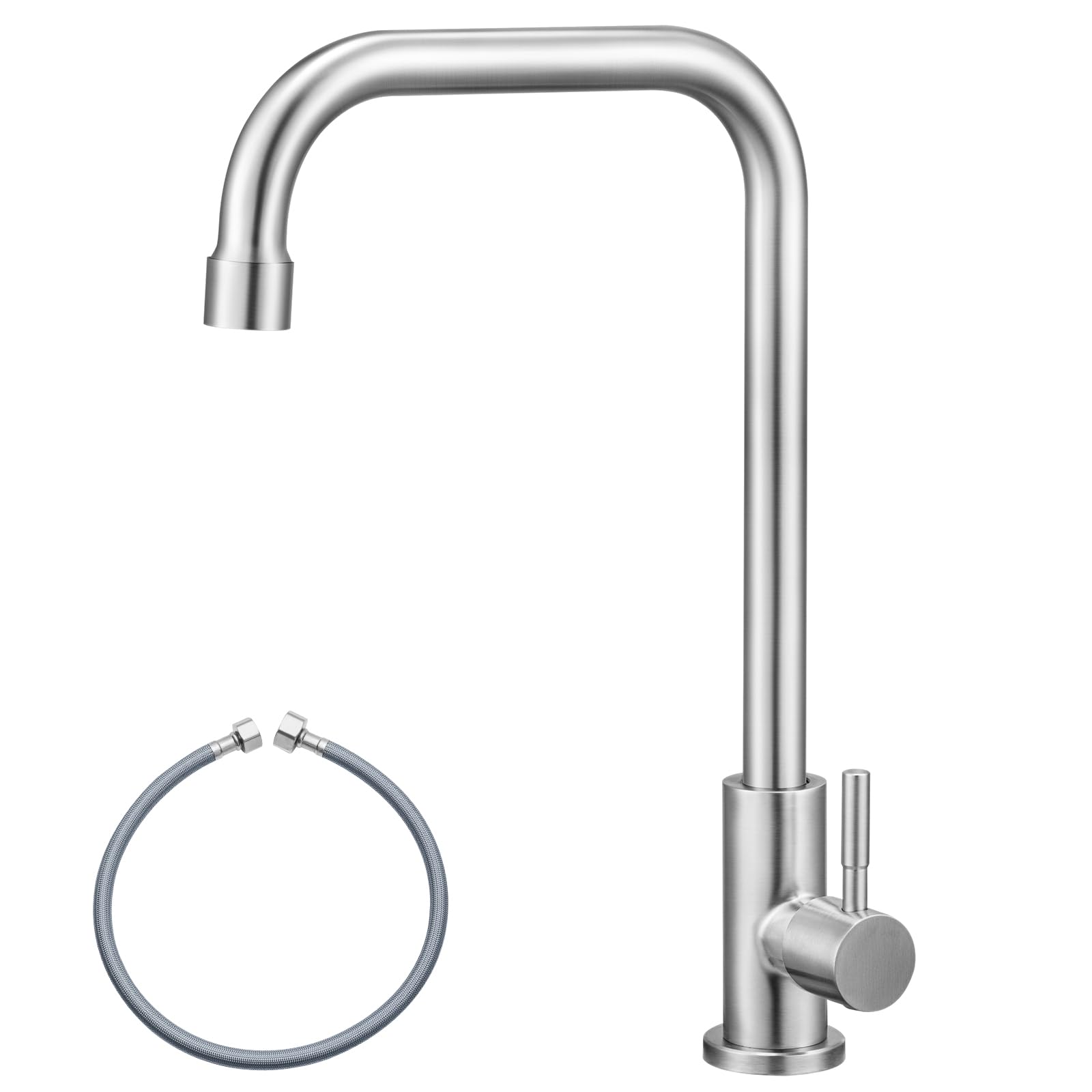 CECIPA Grifo de agua fría, grifo de agua fría con giratorio 360°, grifos de agua fría de acero inoxidable