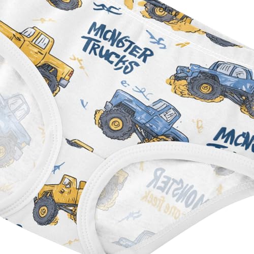 Wusikd Monster Truck Girls' Underwear Cotton Cartoon Girls Briefs Soft Toddler Underwear 2T4