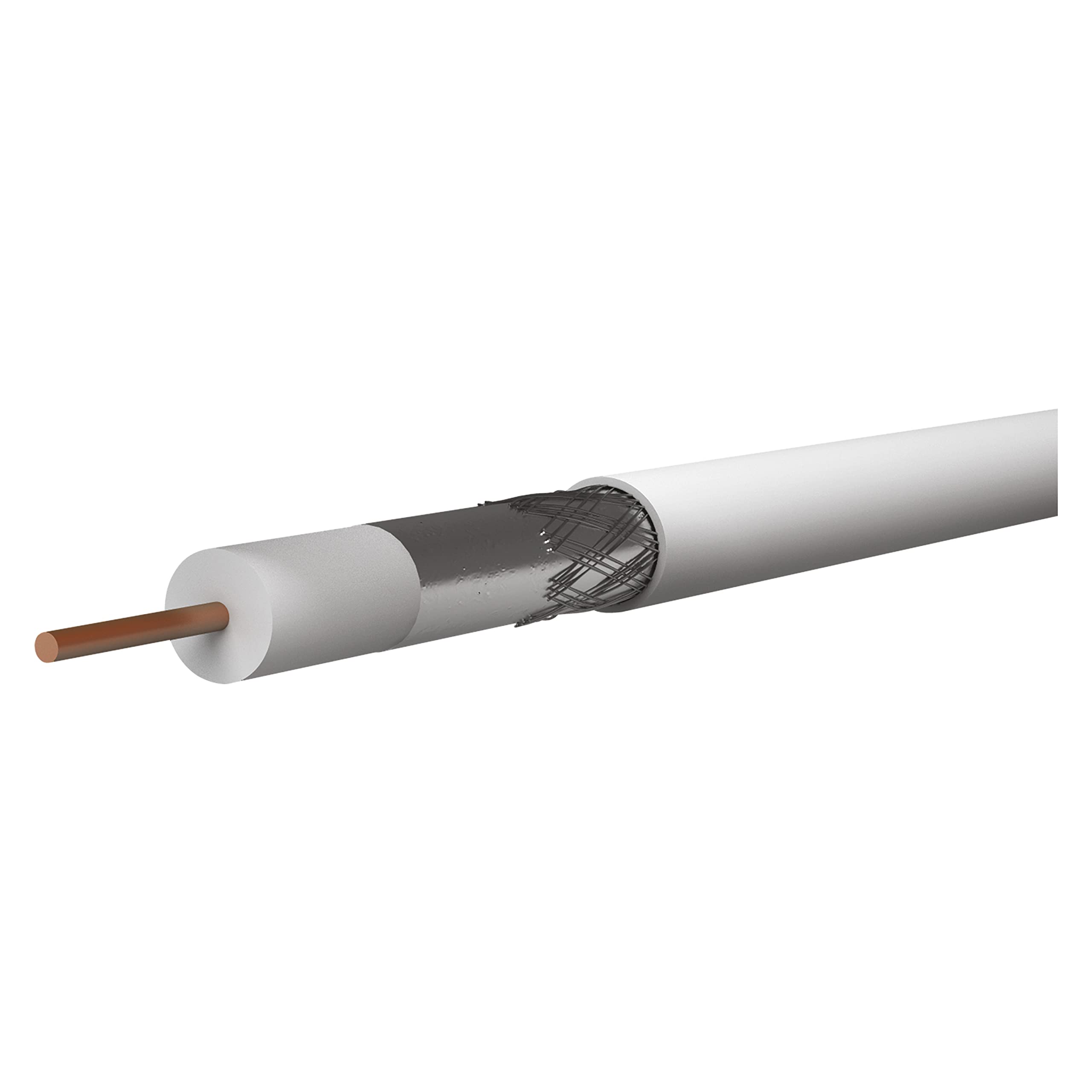 EMOS Cavo antenna 250 m, bianco, cavo TV, cavo coassiale a doppia schermatura, misura 75 dB, resistenza 75 Ohm