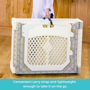 Toddleroo by north states superyard ultimate 8 panel free standing play yard indoor or outdoor baby playpen baby fence made in usa 65 feet corner to corner play pen 26 tall ivory  urban country home decor