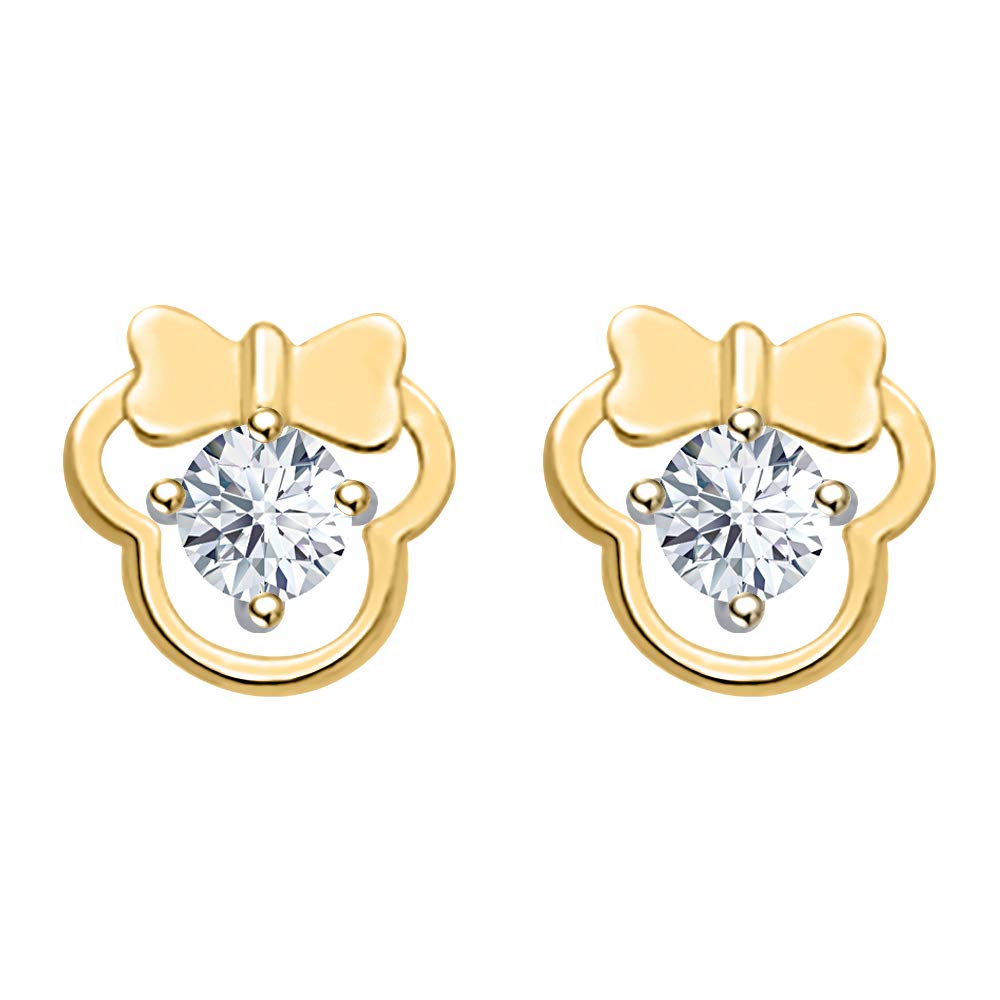 RUDRAFASHION Girls Mickey Mouse Earring Aquamarine 14k Yellow Gold Over Sterling Silver Screw Back (B08W98C7X3) Amazon Price History, Amazon Price Tracker