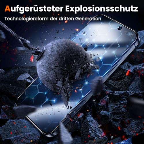 UniqueMe für iPhone 15 Pro für Panzerglas Sichtschutz - 2 Stück Schutzfolie – Ansicht 3