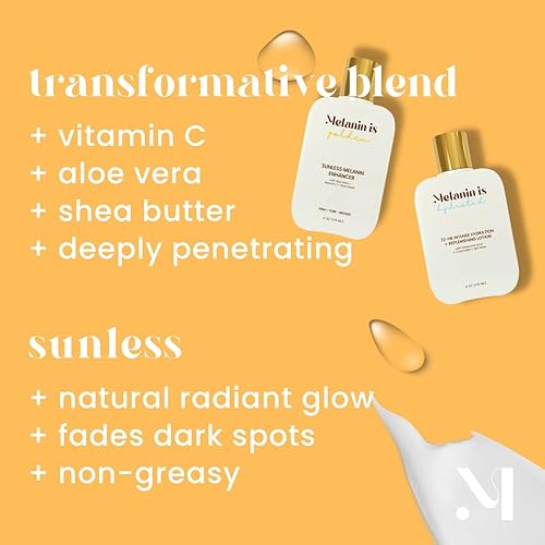 Miniatura 2 de Melanin is... Sunless Melanin Enhancer  Loción tonificante de cuerpo completo, aloe vera, vitamina C  Bronceado natural besado por el sol, orgánico,