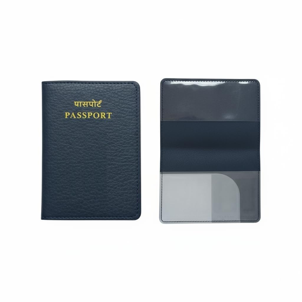 Passport Holder Leather Passport Id Organizer Cover Wallet Case International with Premium Vaccine Card Slot Holder Protectors Book Travel Accessories for Men Women Blue.-image-39