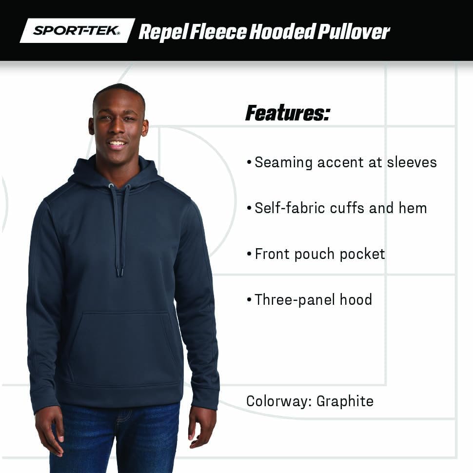 SPORT-TEK Men's Repel Hooded Pullover - Image 5