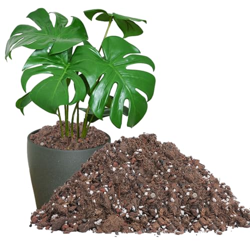 1.6QT Monstera Soil Potting Mix - Natural Organic Tropical Plant Soil for Improving Growth Rate, Sustainable Houseplants Growing Media for Indoor Bonsai Succulents Moisture Retention Drainage