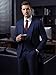 MAGE MALE Men's 3 Piece Suit Slim Fit One Button Business Wedding Formal Blazer Jacket Vest Pants Set Navy Blue