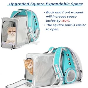   LOLLIMEOW-Pet-Carrier-Backpack-Bubble-Backpack-Carrier-Cats-and-PuppiesAirline-Approved-Designed-for-Travel-Hiking-Walking-Outdoor-Use-Dual-Expandable-Green