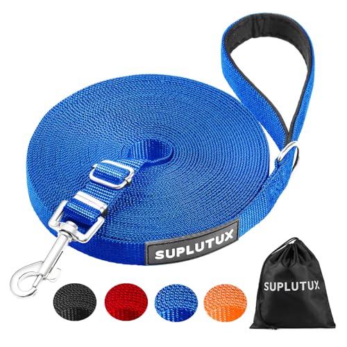 Guinzaglio per Cani, Lunghina per Cane 3 Metri, Guinzaglio Addestramento Regolabile con Impugnatura Imbottita, Ideale per Allenamento, Passeggiate e Attività Outdoor (Blu,3m/10ft)